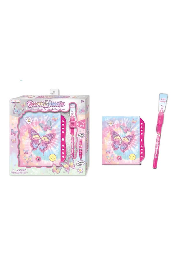 Hot Focus Tie-Dye Butterfly Secret Message Set With Journal & Pen  - Image 2