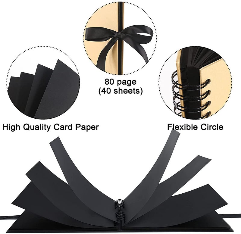 INNOCHEER Brown 8X12 Self Adhesive Scrapbook - 40 Sheets, 80 Pages, Hard Cover, Non-Fading Thick Craft Paper - Image 5