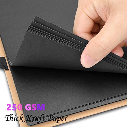 INNOCHEER Brown 8X12 Self Adhesive Scrapbook - 40 Sheets, 80 Pages, Hard Cover, Non-Fading Thick Craft Paper - Image 4