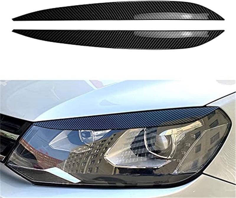 Yurefax Carbon Fiber Look Headlight Eyebrow Trim for VW Touareg - Image 5