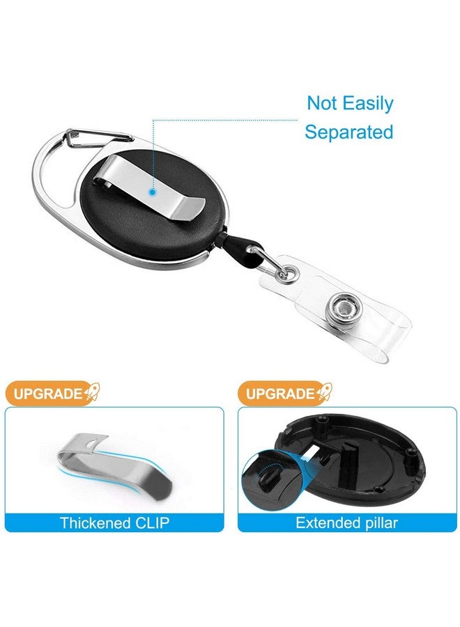 Will Well 2 Pack Id Badge Holder With Clip Badge Reels Retractable Heavy Duty Clear Id Card Vertical Lanyard Holder With Carabiner Badge Reel With 24 Inches Pull Cord - Image 4