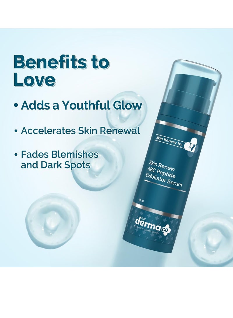 ذا ديرما كو The Derma Co. X Dr.V Skin Renew Abc Peptide Exfoliator Serum With Mandelic Acid,Lactic Acid,And Peptides-30Ml 1% Salicylic Acid|يسرع تجديد البشرة ويقلل من العيوب والبقع الداكنة - Image 3