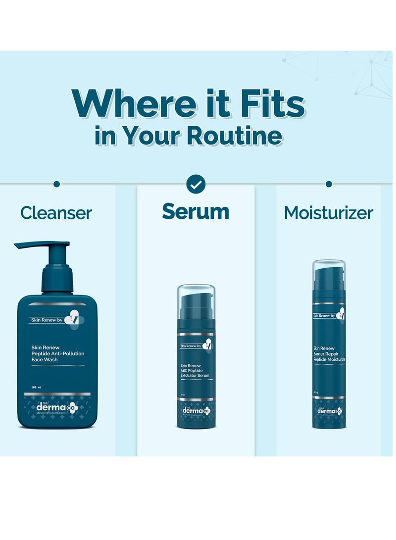 ذا ديرما كو The Derma Co. X Dr.V Skin Renew Abc Peptide Exfoliator Serum With Mandelic Acid,Lactic Acid,And Peptides-30Ml 1% Salicylic Acid|يسرع تجديد البشرة ويقلل من العيوب والبقع الداكنة - Image 5