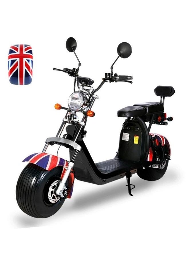 Crony G-029 1000W Electric Motorcycle, 60V/24AH Dual Battery e Motorbike , 55-65KM Range, Fat Wide Tire Electric Scooter for Adults,Front/Rear Disc Brakes/Suspension, 130KG Load Capacity, Aluminum Alloy Frame, Dual Seat, Bluetooth Speaker, LED Lights, 30° Hill Climb Capability，Banner  - Image 1