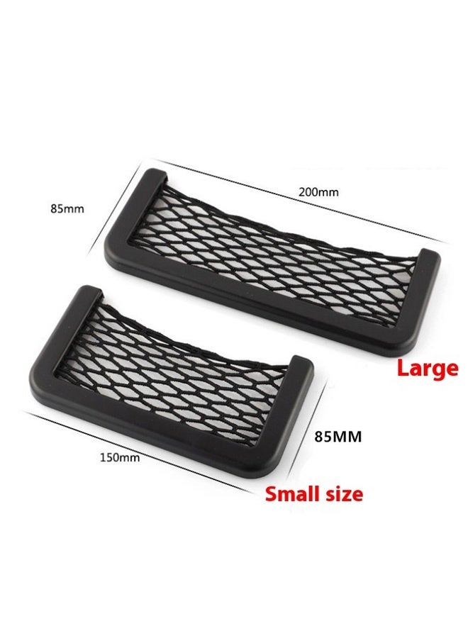 2-Piece Car Seat Side Back Storage Net Pocket Set，Black Seat Side Back Storage Net Bag, Universal Car Interior Accessories for Trunk Holder Pocket Organizer for Phones Charge, Car Storage Organizer, Net Bag Mesh Pocket  - Image 3