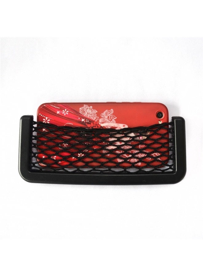 2-Piece Car Seat Side Back Storage Net Pocket Set，Black Seat Side Back Storage Net Bag, Universal Car Interior Accessories for Trunk Holder Pocket Organizer for Phones Charge, Car Storage Organizer, Net Bag Mesh Pocket  - Image 2