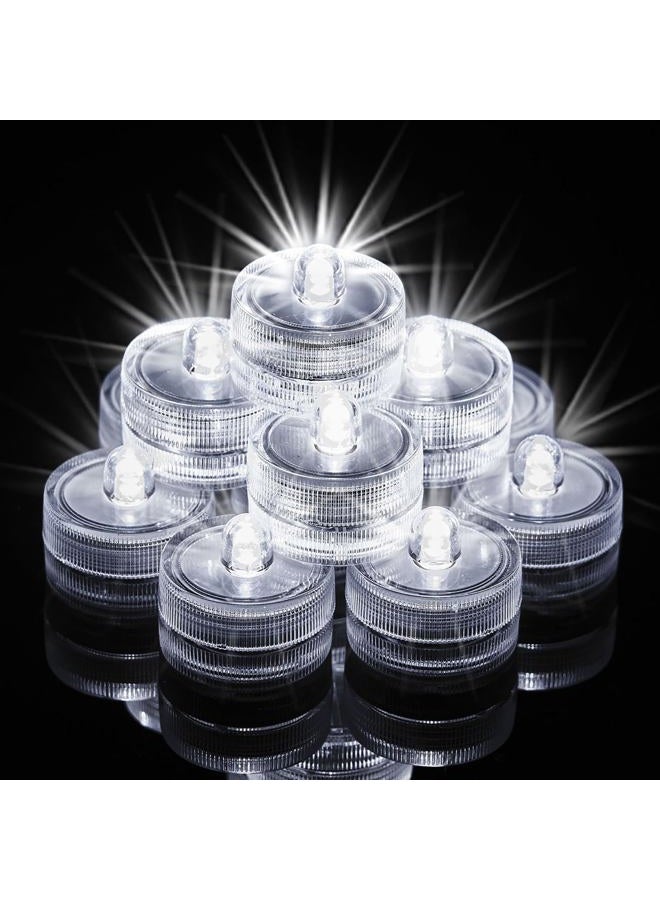 Homemory 12pcs Mini Submersible LED Lights, Waterproof Small Tealight Candles,Battery Operated Underwater EFX Light for Vase,Pool Pond,Halloween Lantern Decor - Image 1
