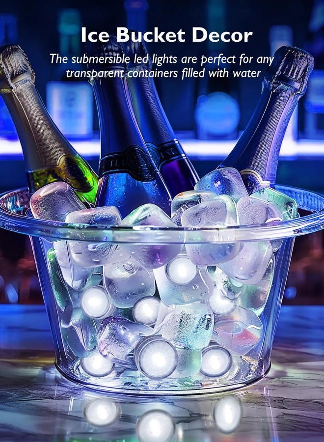 Homemory 12pcs Mini Submersible LED Lights, Waterproof Small Tealight Candles,Battery Operated Underwater EFX Light for Vase,Pool Pond,Halloween Lantern Decor - Image 5