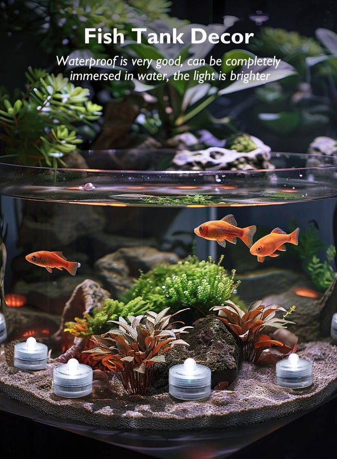 Homemory 12pcs Mini Submersible LED Lights, Waterproof Small Tealight Candles,Battery Operated Underwater EFX Light for Vase,Pool Pond,Halloween Lantern Decor - Image 4