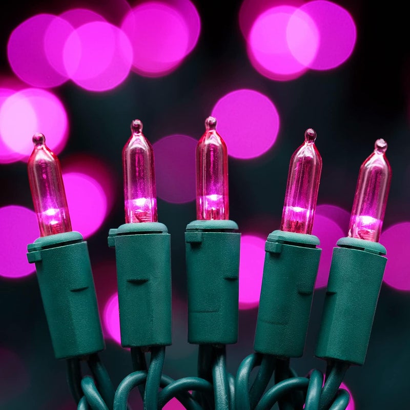 YULETIME 200 Count Pink LED Christmas Lights, 66 Feet Green Wire UL Certified Commercial Grade Holiday String Light Set (Pink) - Image 5