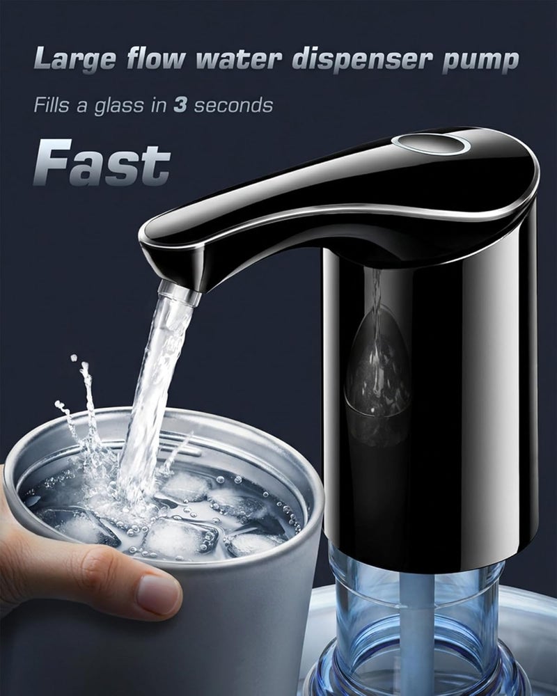 Redsack Rechargeable Water Dispenser Pump for 5 Gallon Bottle, Electric USB-C Large Flow Water Jug Dispenser, Portable Automatic Submersible Bottle Pump Silent Operation for Camping Home Office - Image 2