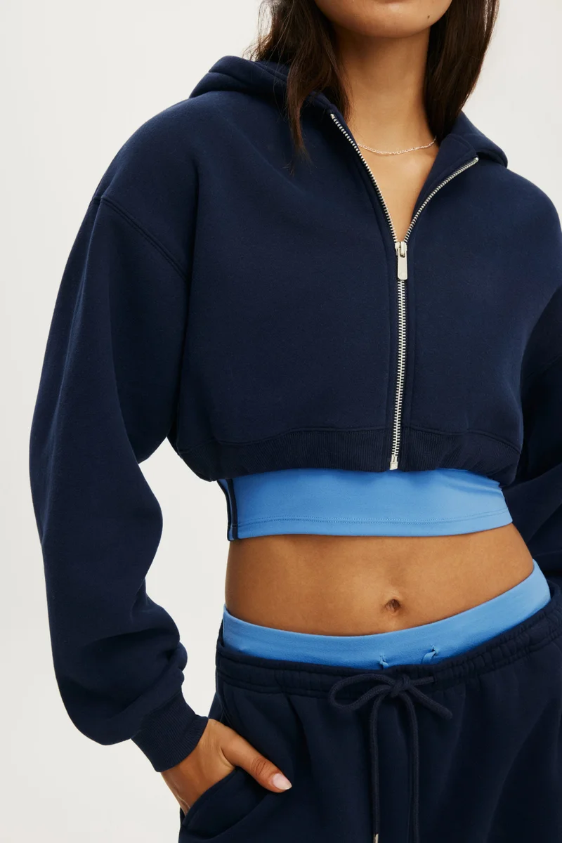 Cotton On  Plush Micro Cropped Zip Through for Women | Best Price UAE