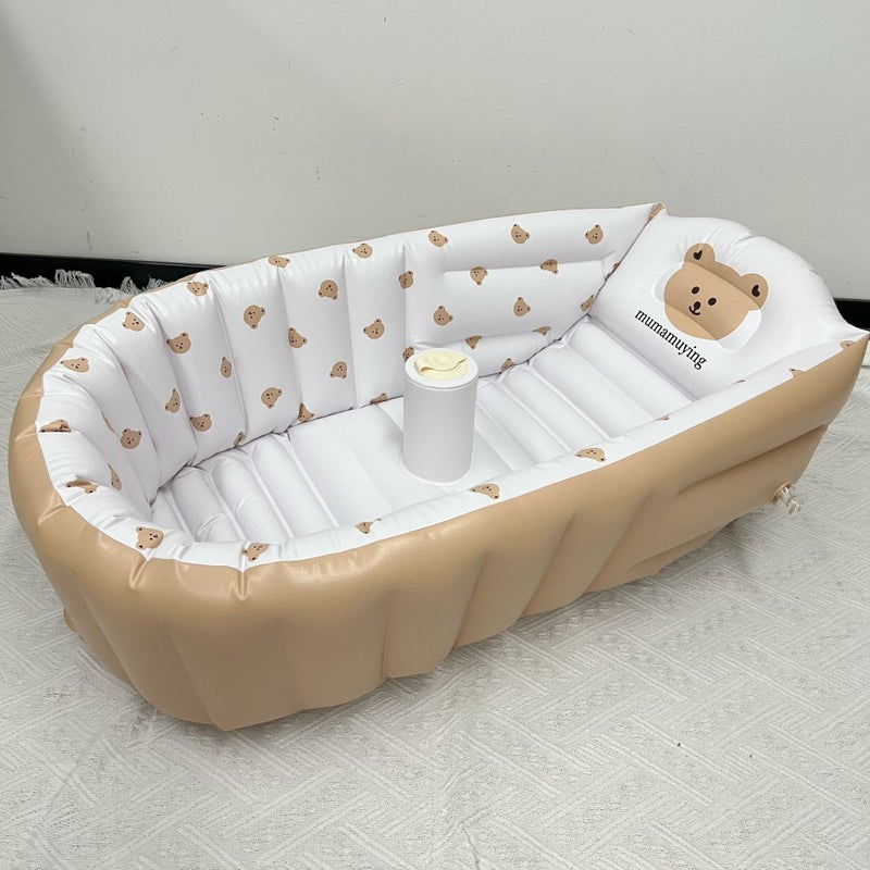 Ins Nordic Baby Inflatable Bathtub Children'S Sitting And Lying Integrated Inflatable Bathtub Multi-Functional Bathtub - Image 1