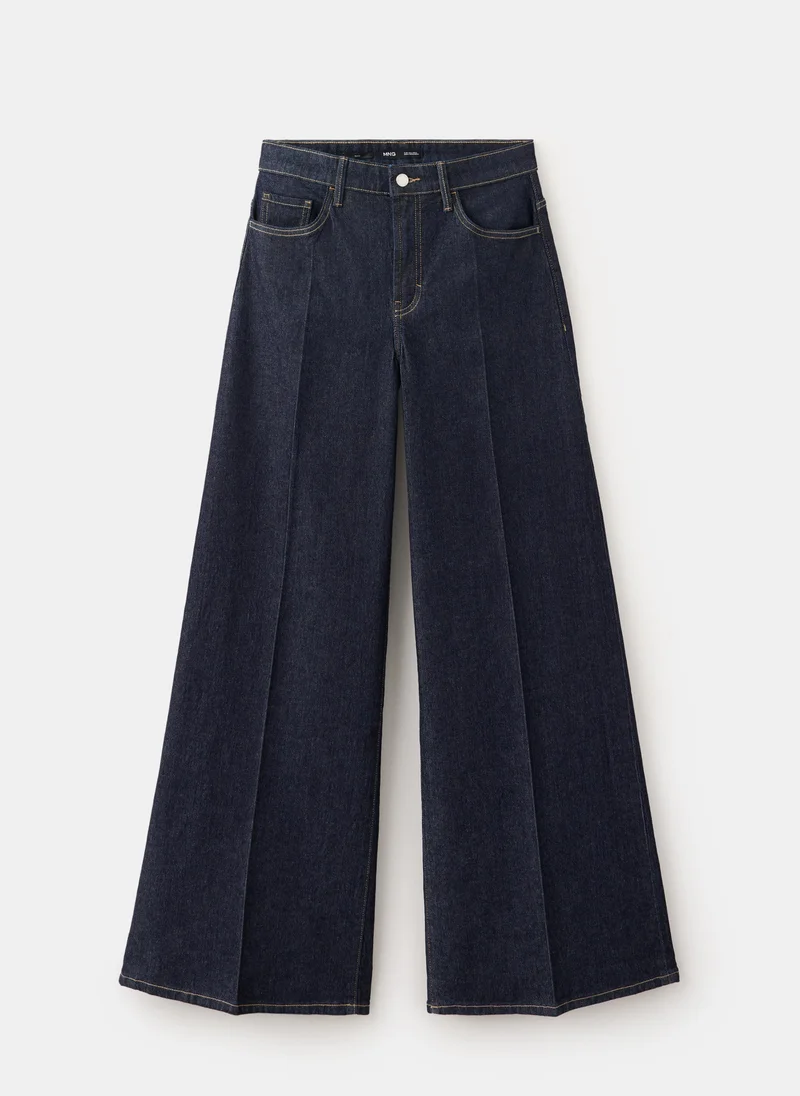 Mango TS-TEJANO SOFT High-Waisted Wideleg Jeans for Women | Best Price UAE
