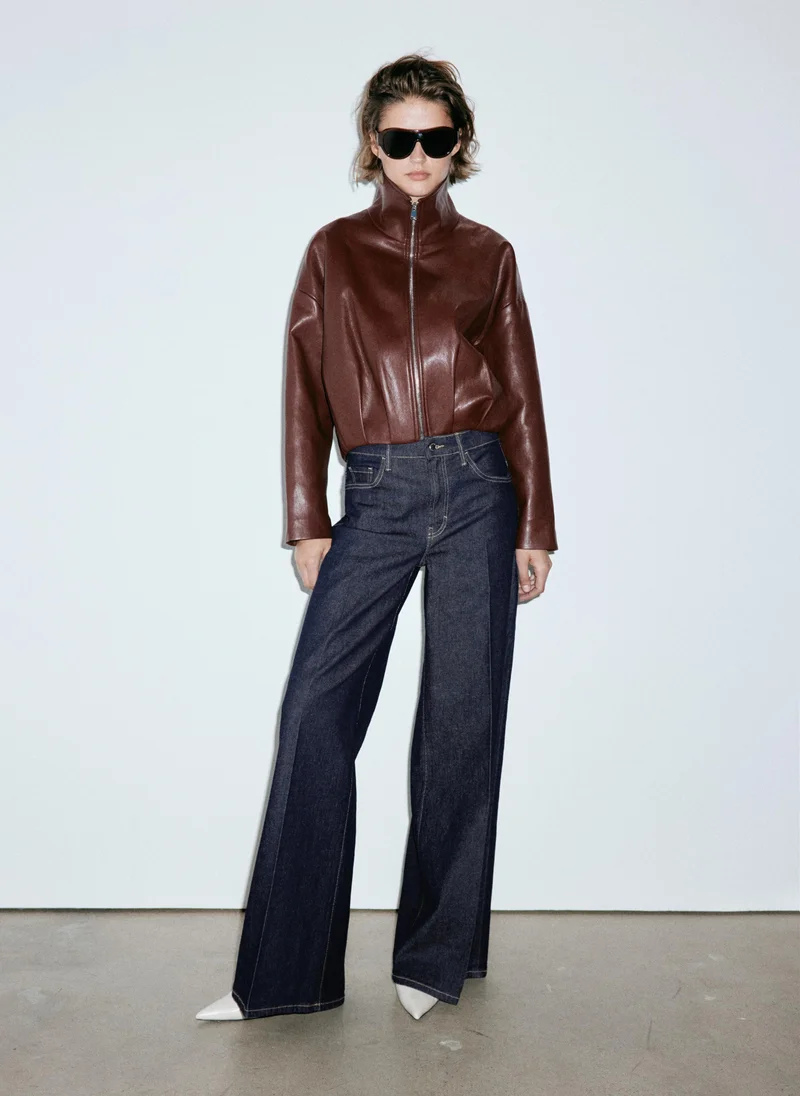 Mango TS-TEJANO SOFT High-Waisted Wideleg Jeans for Women | Best Price UAE