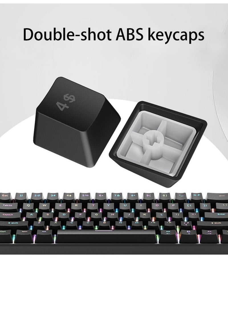 MOLEWHALE Mechanical keyboard 61 Keys USB Wired Gaming Keyboard with Backligh for Tablet Desktop Computer (RGB Backlit Blue Switch, RGB) Black - Image 5