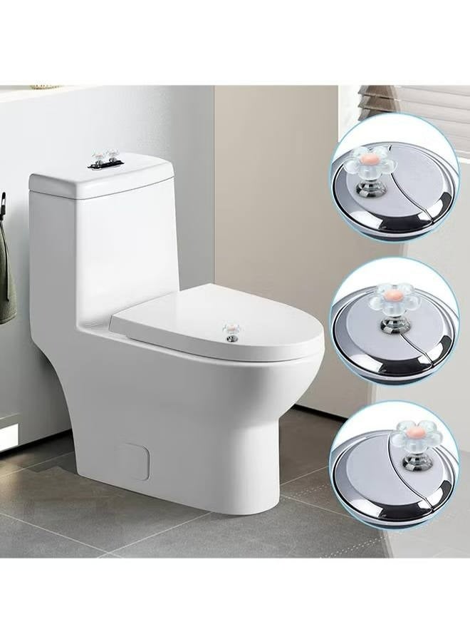2 PCS Toilet Button Pusher for Nail Protection - Flower Toilet Button Pusher - Toilet Seat Lifter Accessories - for Toilet Lid & Tank Covers Drawer Toilet Tank Button Aid Bathroom Decor (Transparent Blue)  - Image 2