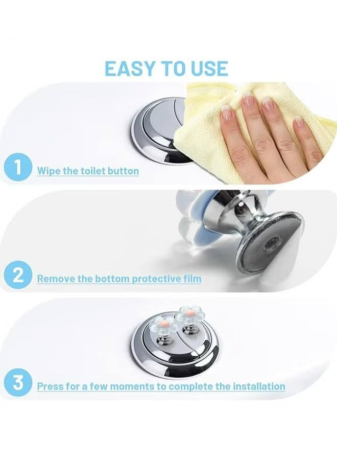 2 PCS Toilet Button Pusher for Nail Protection - Flower Toilet Button Pusher - Toilet Seat Lifter Accessories - for Toilet Lid & Tank Covers Drawer Toilet Tank Button Aid Bathroom Decor (Transparent Blue)  - Image 4