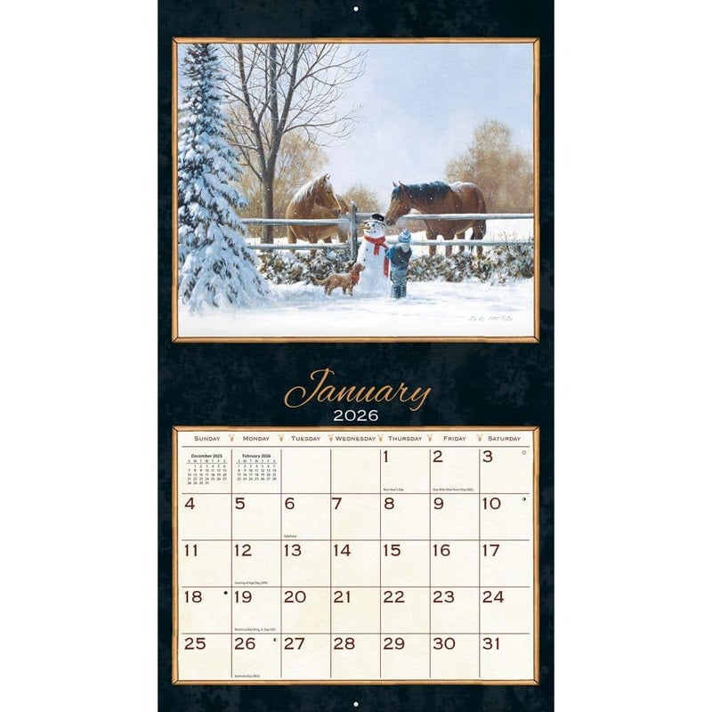 Lang Treasured Times 2026 Wall Calendar â€“ 12-Month Calendar with Stapled Binding, Linen-Embossed Nostalgic Artwork by D.R. Laird, 13.4" Ã— 12" - Image 2