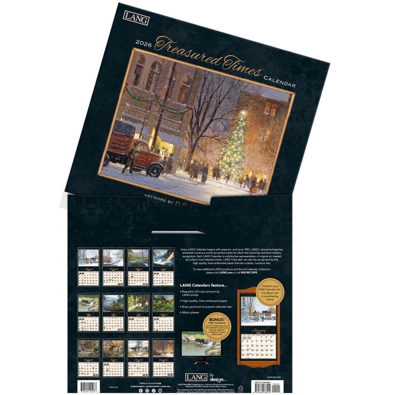 Lang Treasured Times 2026 Wall Calendar â€“ 12-Month Calendar with Stapled Binding, Linen-Embossed Nostalgic Artwork by D.R. Laird, 13.4" Ã— 12" - Image 4