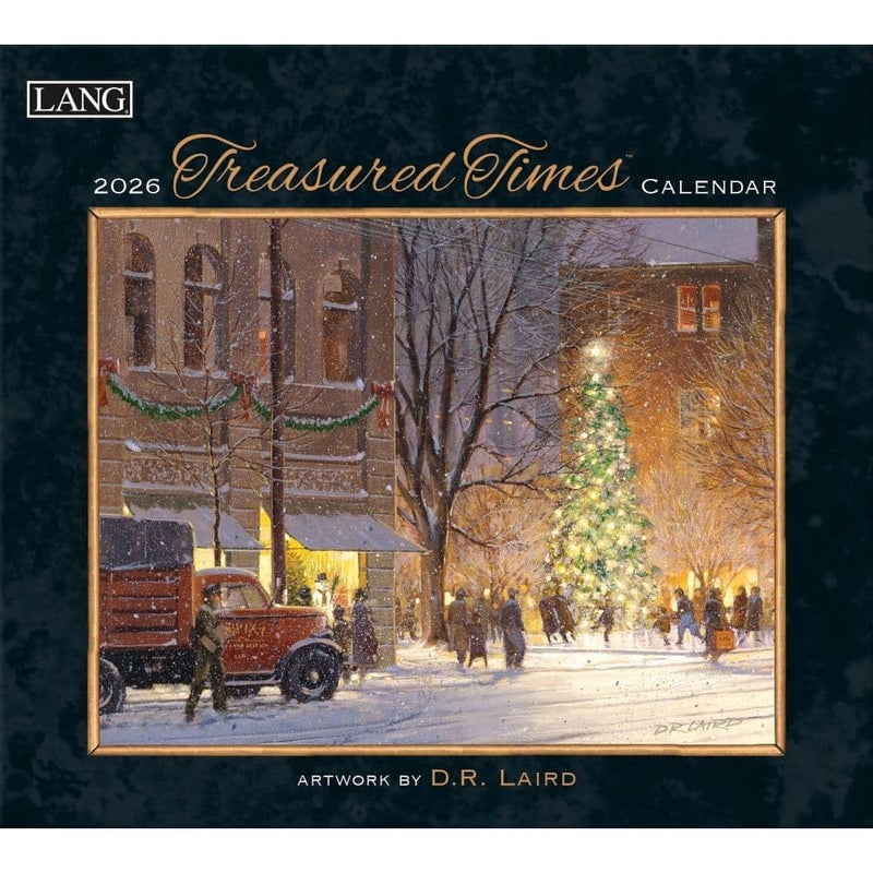 Lang Treasured Times 2026 Wall Calendar â€“ 12-Month Calendar with Stapled Binding, Linen-Embossed Nostalgic Artwork by D.R. Laird, 13.4" Ã— 12" - Image 1