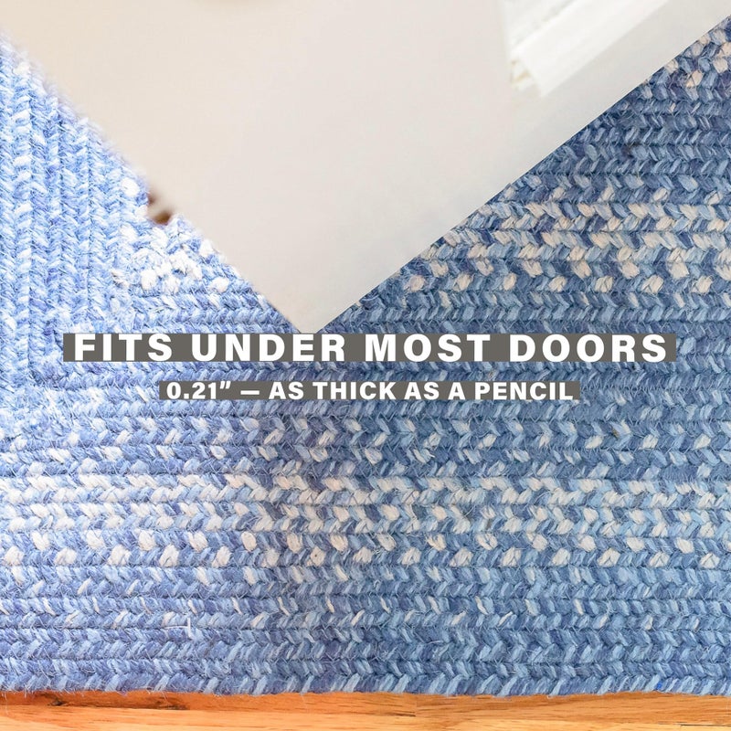 Homespice Denim Blue Braided Rug 20x30 - Small Oval Rug for Country Blue Kitchen Decor, Durable, Reversible, Flat, and Easy to Maintain - Image 5