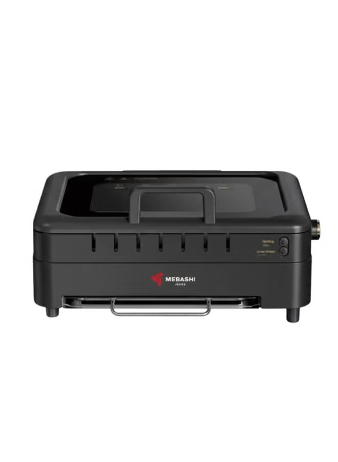 MEBASHI Indoor Barbecue Grill ME-BQ101, 900W Electric BBQ, Non-Stick Grill Plate, 30 Mins Timer, Detachable Lid, Black - Image 1