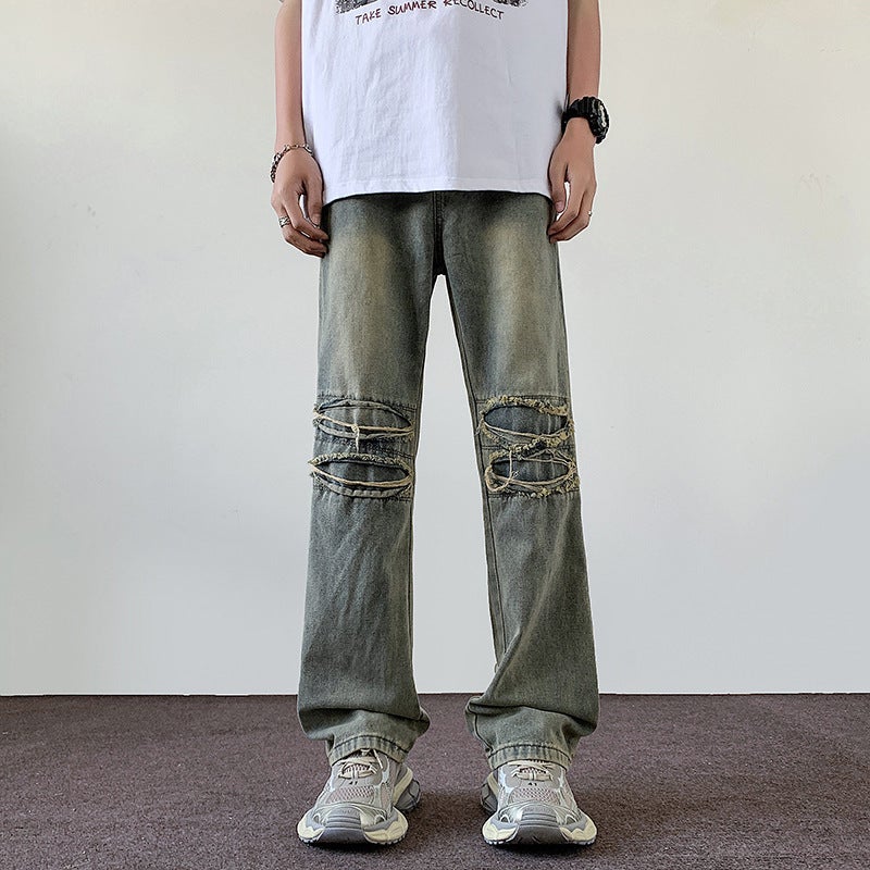 Unisex Classic Denim Jeans Loose Fit Daily Outdoor Wear - Image 1