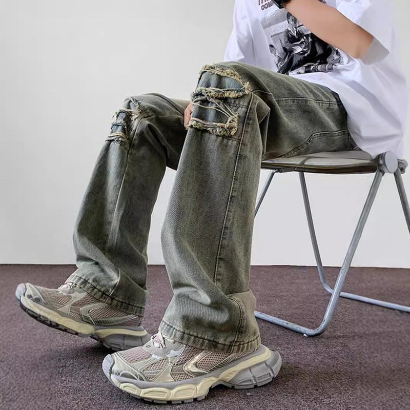Unisex Classic Denim Jeans Loose Fit Daily Outdoor Wear - Image 2