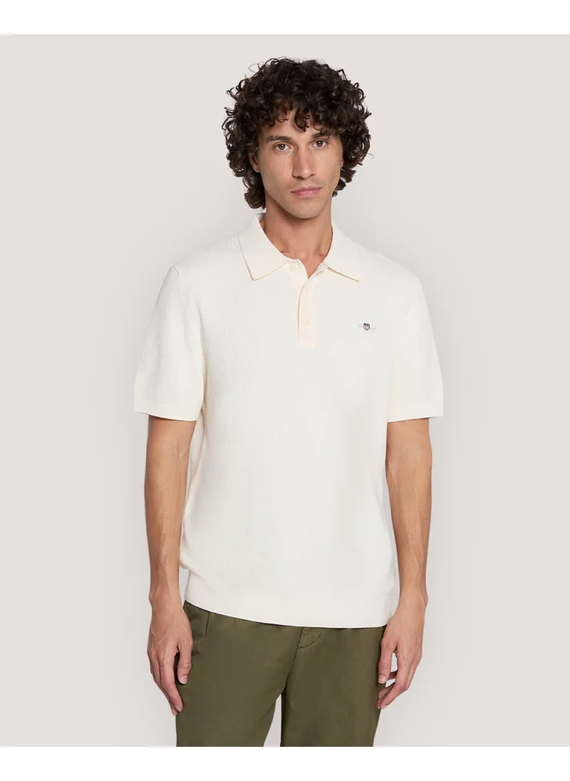 غانت Gant Micro Textured Cotton Polo Shirt