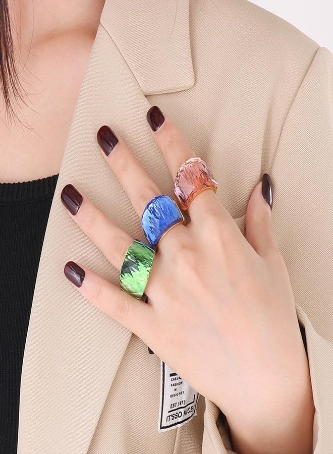 OIDIMS خاتم من الفولاذ المقاوم للصدأ مطلي بالذهب، مرصع بأحجار الزركونيا المكعبة، بتصميم عصري أنيق، مناسب لحفلات الكوكتيل وأعياد الميلاد. مقاس 10 - Image 4