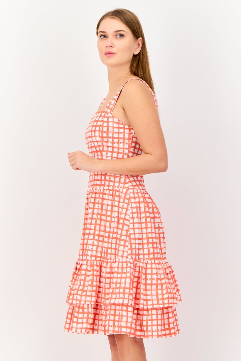 KOTON Women Ruched A-Line Dress, Multicolor - Image 2