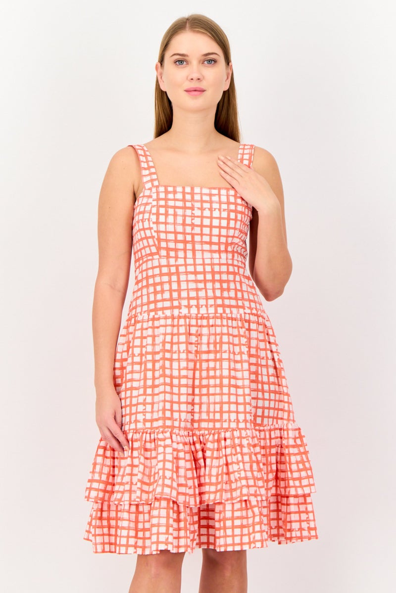KOTON Women Ruched A-Line Dress, Multicolor - Image 1