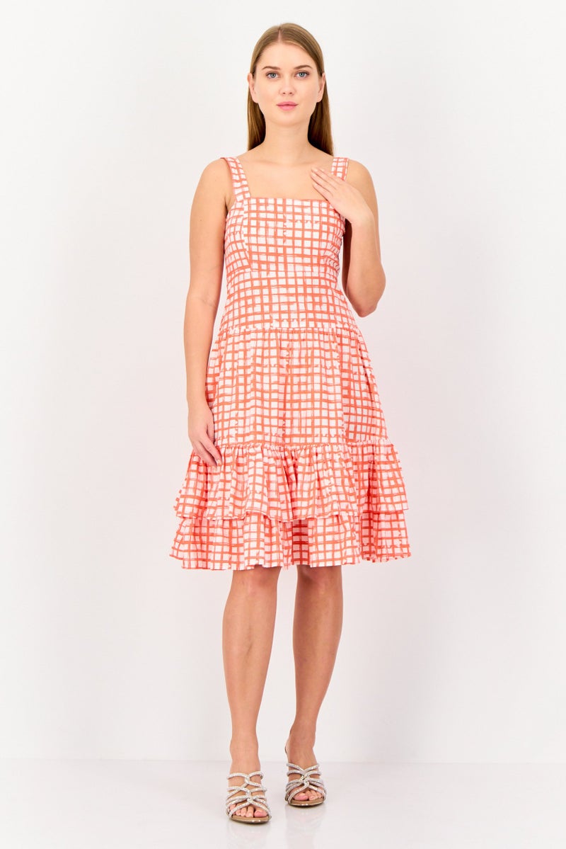 KOTON Women Ruched A-Line Dress, Multicolor - Image 3
