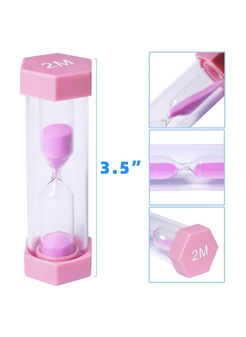 NIBEMINENT - 6 Pcs Colorful Sand Timers Set Platic Sandglass Hourglass Clock Timer 30sec 1min 2mins 3 Minutes 5 Minute 10mins for Kids Games Classroom Home Office Kitchen - Image 1