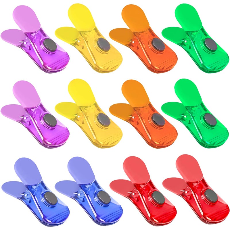 Ninth Five Bag Clips, 12 Pack Food Chip Snack Bag Sealing Clips, Color Refrigerator Magnet Air-Tight Clip for Home Kitchen Storage - Image 1