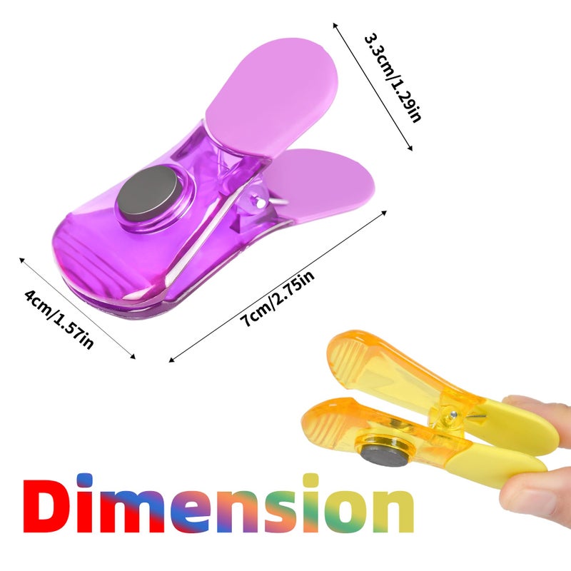 Ninth Five Bag Clips, 12 Pack Food Chip Snack Bag Sealing Clips, Color Refrigerator Magnet Air-Tight Clip for Home Kitchen Storage - Image 2