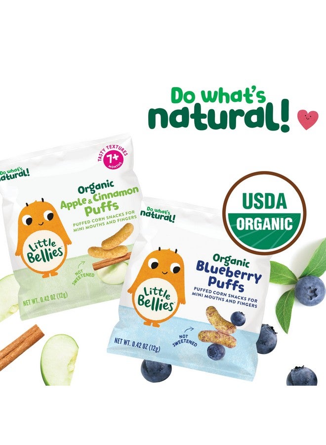 Little Bellies Organic Puffs Variety Pack, Blueberry & Apple and Cinnamon (Pack of 18) - Image 3