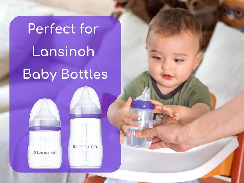 CHUBBIEE Sippy Straw Nipples Compatible with Lansinoh Baby Bottles Replacement Bottle Nipple Soft Food Grade 100 Silicone Spouts LeakProof BPA Free Variable Flow 9m 4 Count Sippy Spout - Image 3