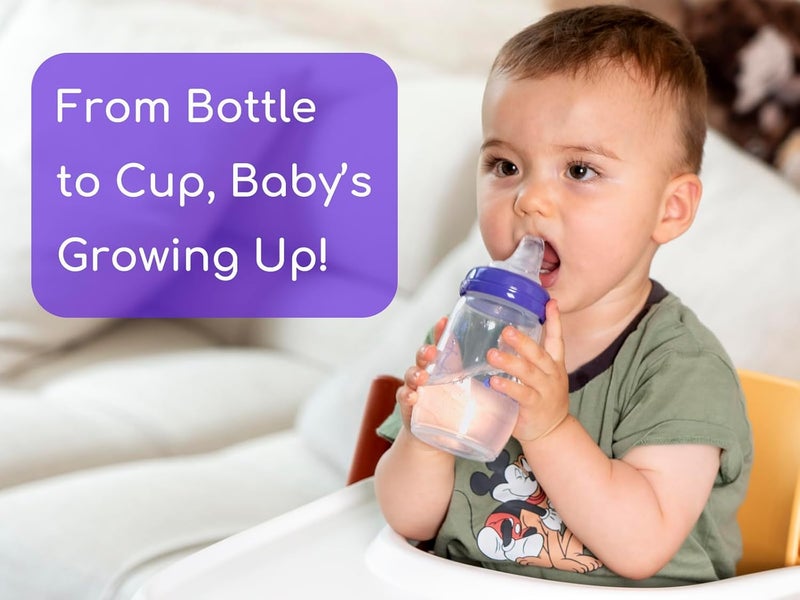 CHUBBIEE Sippy Straw Nipples Compatible with Lansinoh Baby Bottles Replacement Bottle Nipple Soft Food Grade 100 Silicone Spouts LeakProof BPA Free Variable Flow 9m 4 Count Sippy Spout - Image 2