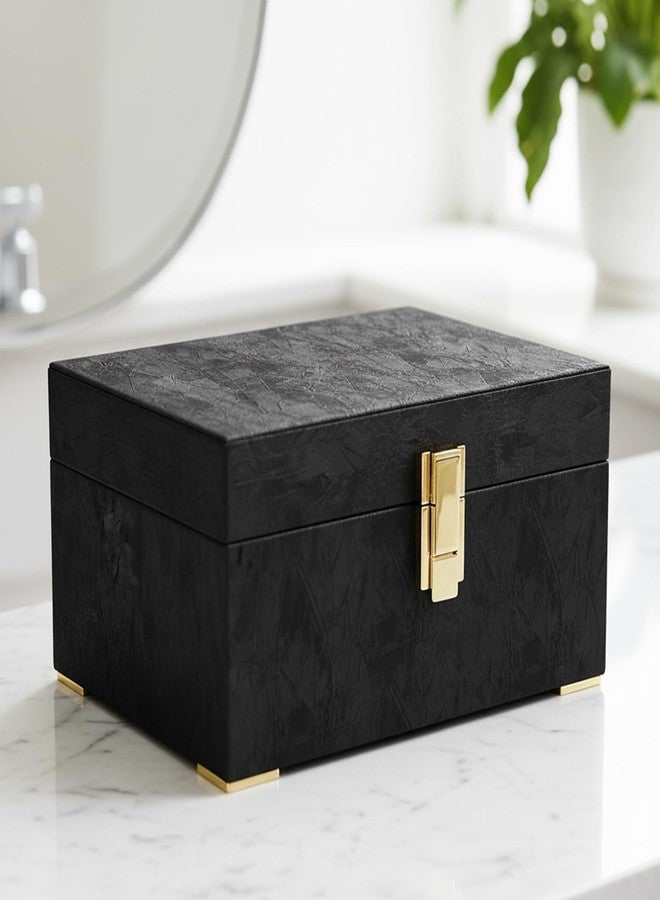 ReWallpaper ورق حائط أسود من ReWallpaper قابل للتقشير واللصق، ورق حائط مخملي سميك منقوش، ورق حائط ذاتي اللصق، ورق اتصال أسود، لفافة من القماش اللباد لبطانة درج المجوهرات 17.5 بوصة × 6.5 قدم - Image 4