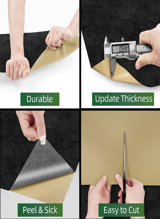 ReWallpaper ورق حائط أسود من ReWallpaper قابل للتقشير واللصق، ورق حائط مخملي سميك منقوش، ورق حائط ذاتي اللصق، ورق اتصال أسود، لفافة من القماش اللباد لبطانة درج المجوهرات 17.5 بوصة × 6.5 قدم - Image 5