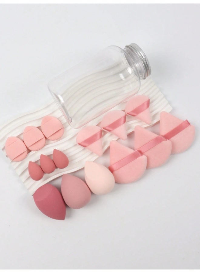 15-Piece Makeup Sponge Set with Storage Case, 3 Loose Powder Puffs, 3 Mini Loose Powder Puffs, 3 Makeup Sponges, 3 Mini Makeup Sponges, 3 Mini Cushion Puffs - Image 5