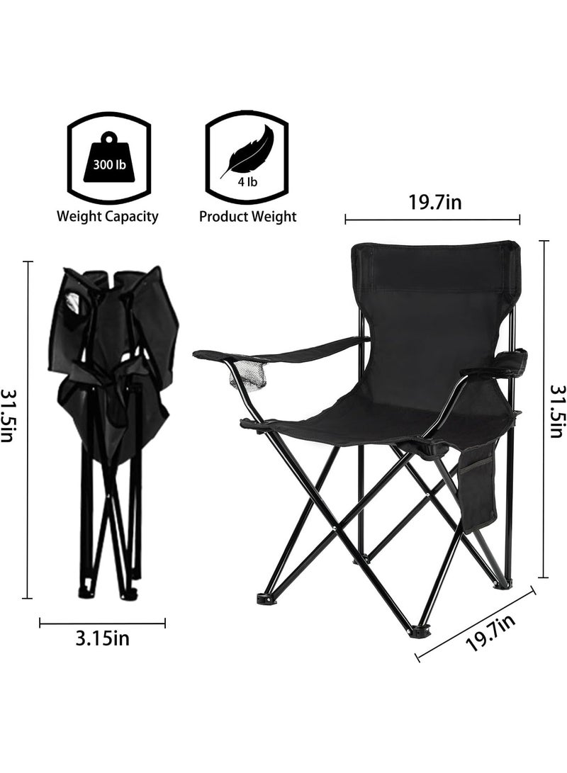 Beauenty Portable Camping Chair, Casual Folding Chair, Black, 4lbs, Supports 300lbs, Ideal for Camping, Tailgating - Image 5