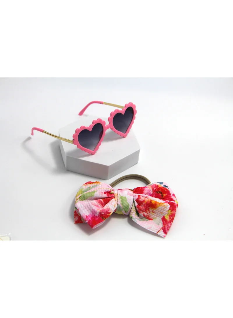 D'Daniela Aisha Glasses and Bow Barrette Ponytail Set For Babies and Girls - Multicolor