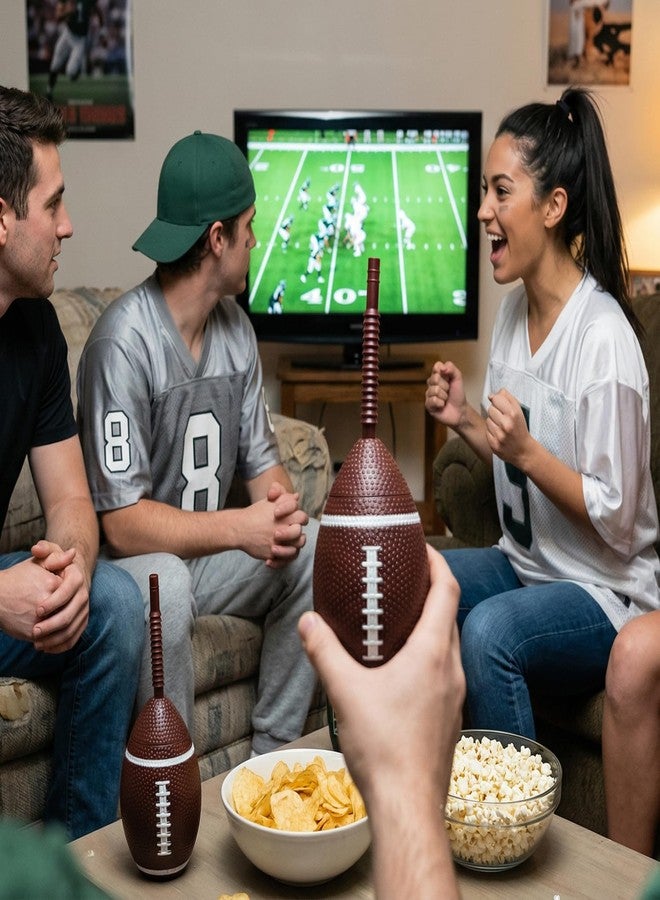 PAKCHOICE 12 Pcs Football Cups with Straws and Lids, 10oz Reusable Leak-Proof Football Party Favors, Textured Super Football Theme Birthday Party Supplies for Kids Adults, Game Day Tailgate Decorations - Image 5