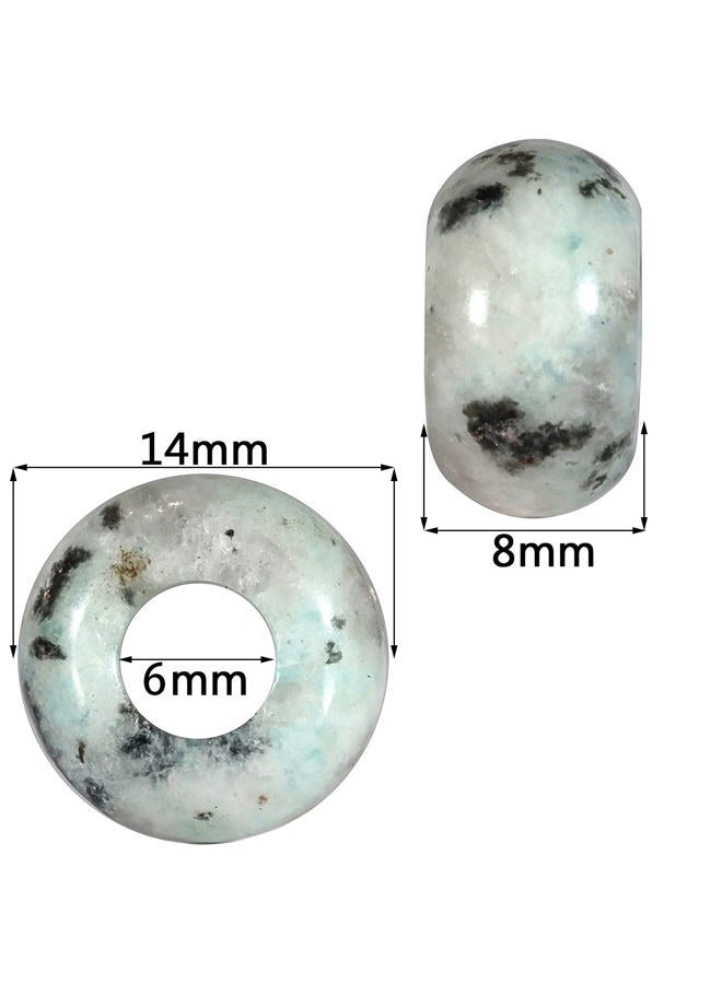 Amogeeli Big Hole Stone Beads Charms for Jewelry Making, Rondelle European Loose Beads Pack of 15 - Image 3