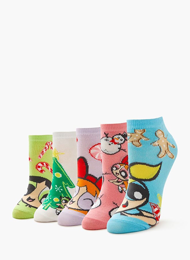 FOREVER 21 Christmas Powerpuff Girls Ankle Socks Set - 5 pack  - Image 4
