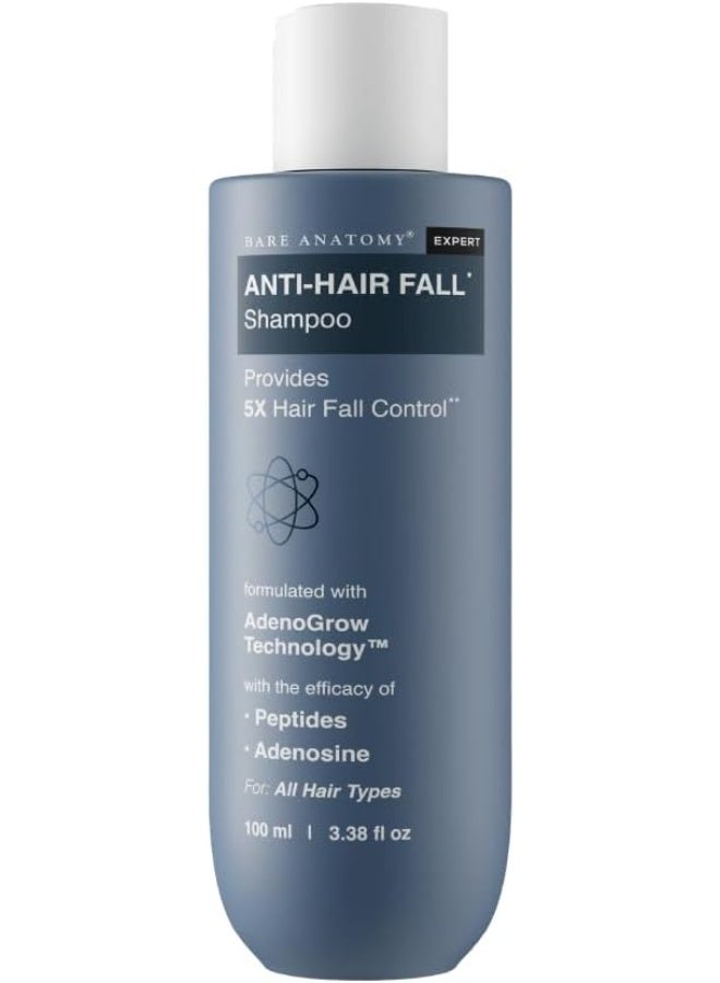 Anti Hair Fall Shampoo | 5x Hair Fall Control & Growth | Contains Biotin Adenosine, & Peptides | Rosemary, Rice Water, Hyaluronic Acid | For All Hair Types | For Women & Men | 100ml