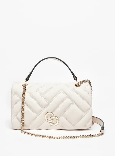 سيليست Women's Quilted Crossbody Bag with Chain Handles and Flap Closure